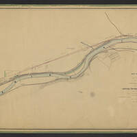 A series of 9 maps, detailing the Lehigh and Susquehanna Railroad running alongside the Lehigh River from Mauch Chunk to Easton. These maps also include surveying information on local landowners, towns, and cities.